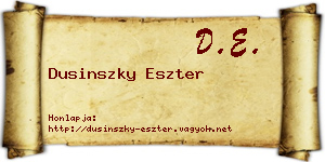 Dusinszky Eszter névjegykártya